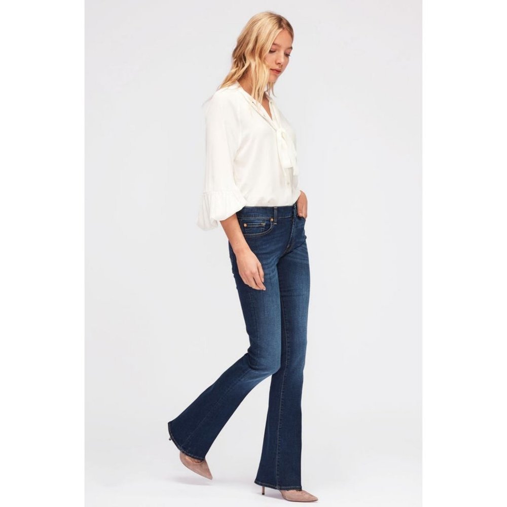 7FAM Blue Classic Bootcut Jeans